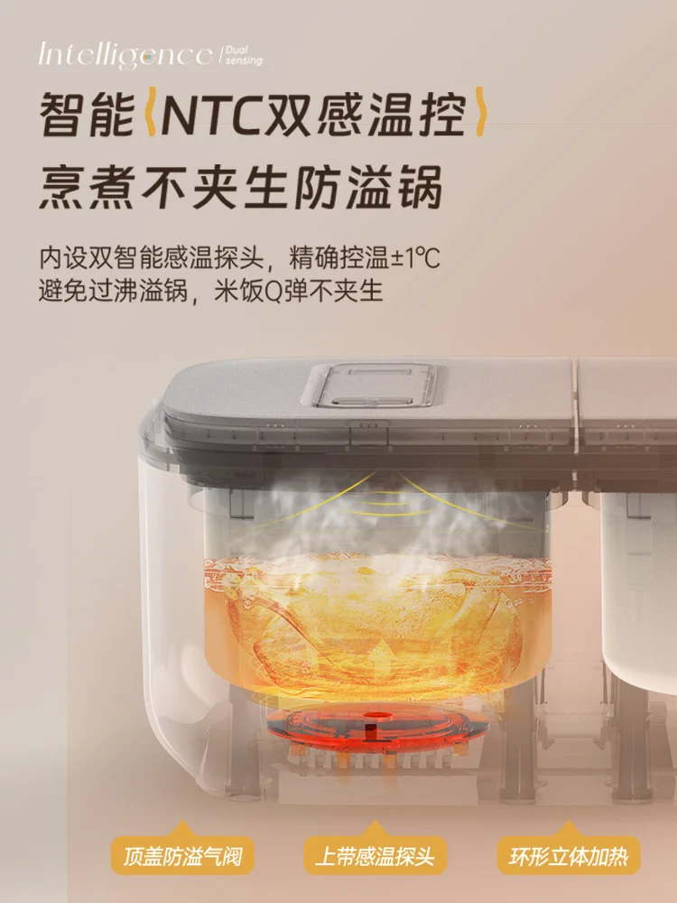 Changhong double-gallon rice cooker 5L household multi-functional non-stick pot dual-control rice cooker smart cooking 4