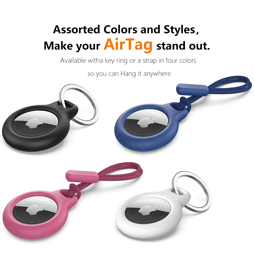 

Secure Holder with Nylon Rope Case For Apple Airtags Protective Cover For Apple Locator Tracker Accessories Anti-lost Keychain