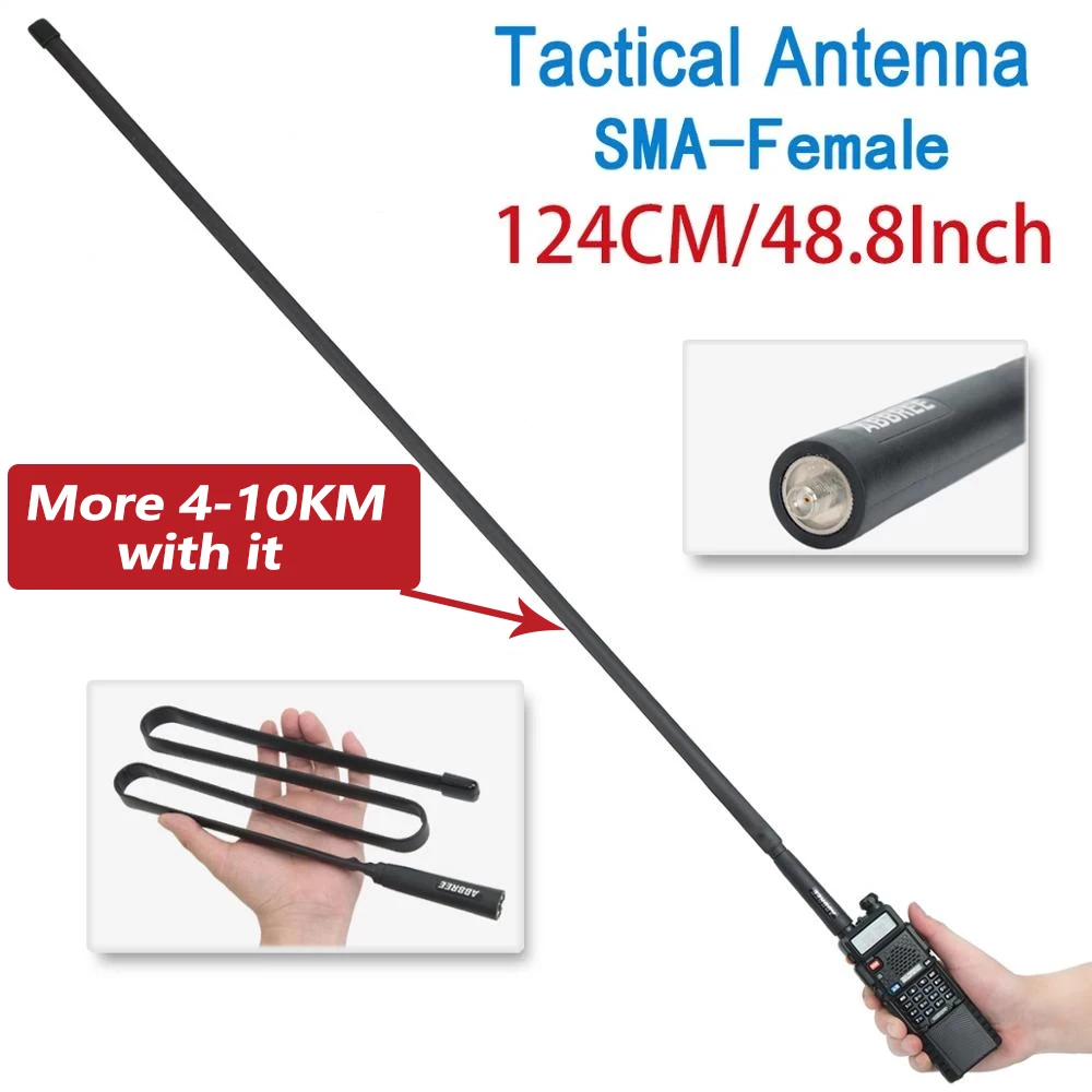 Antena adecuada para CS Tactical Walkie-Talkie Ganancia plegable Antena SMA Mujer 