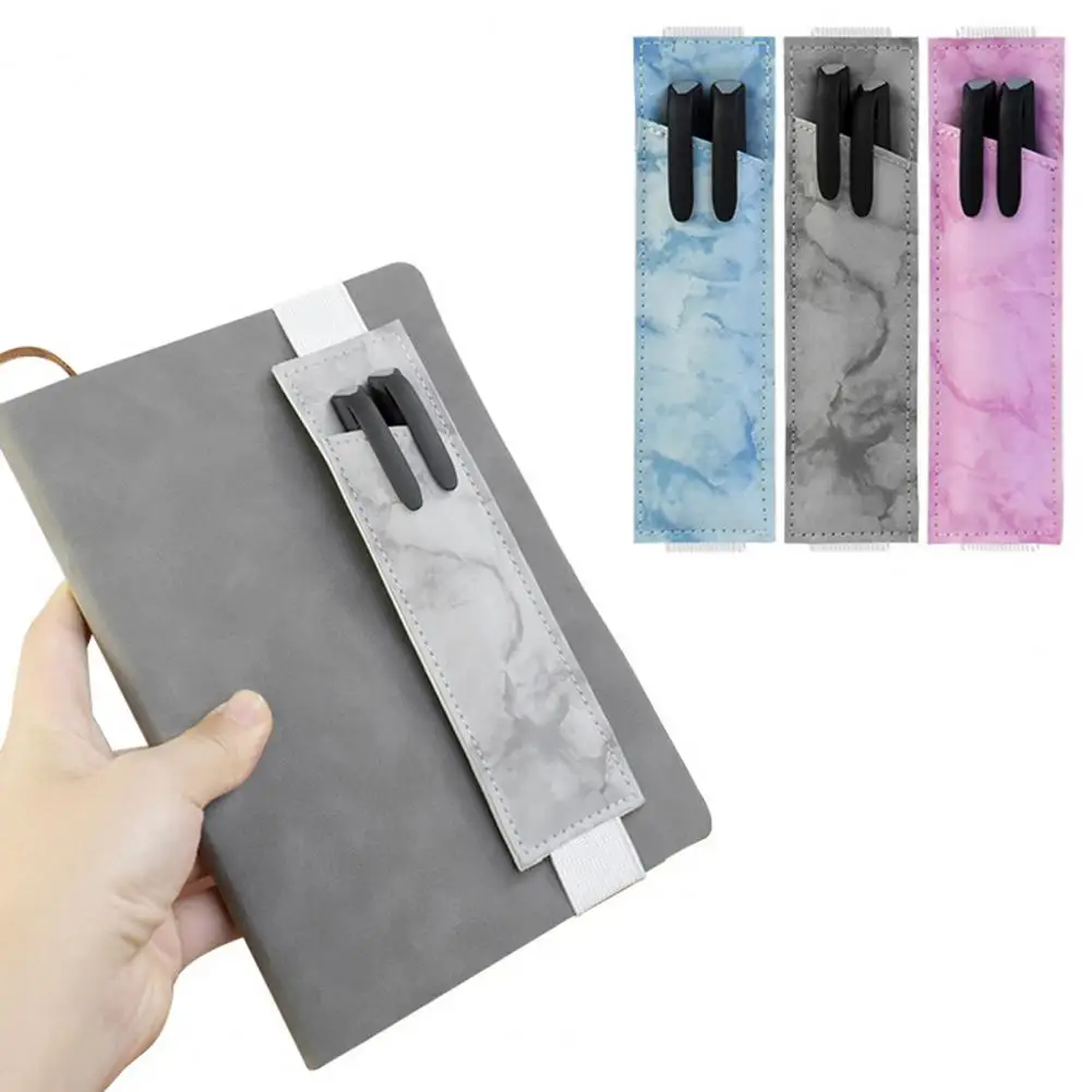 노트북 펜꽂이 저널 탄성 펜꽂이 조절 가능한 탄성 밴드 펜꽂이, 노트북용 인조 가죽 펜슬 파우치