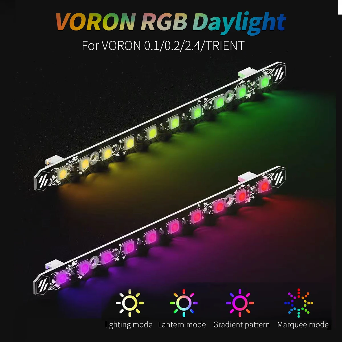 디스코 온 스틱 3D 프린터 주광 PCB 키트, 5V RGB LED 바, 보론 2.4 트라이던트 350, 300/250 마이크론, 램프 바, 보론 0.1 0.2 2.4