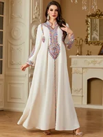 Eid Muslim Embroidery Dress for Women Abaya Party Long Dresses  Caftan Robe Jalabiya Ramadan Morocco Dubai 2025 Vestidos Largos 1