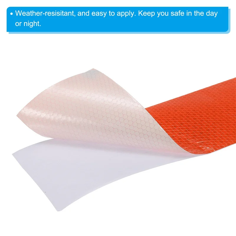 3M Orange Reflectors Stickers PVC High Reflection Honeycomb Reflective Tapes Waterproof Warning Film For Motorcycle Vehicles Car