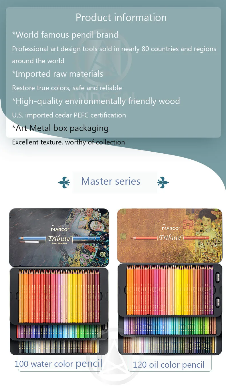 Marco Tribute 300 Colors Gift Box Colored Pencils Set Master Oil