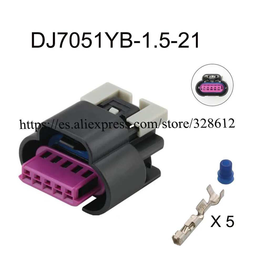 

100set DJ7051YB-1.5-21 Car motorcycle wire cable 5 pin Waterproof automotive connector female male Plug include terminal seal
