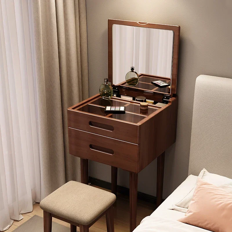 

Bedroom Solid Wood Mini Dressing Table Modern Simple Small Unit Makeup Bedside Integrated Makeup Small 40