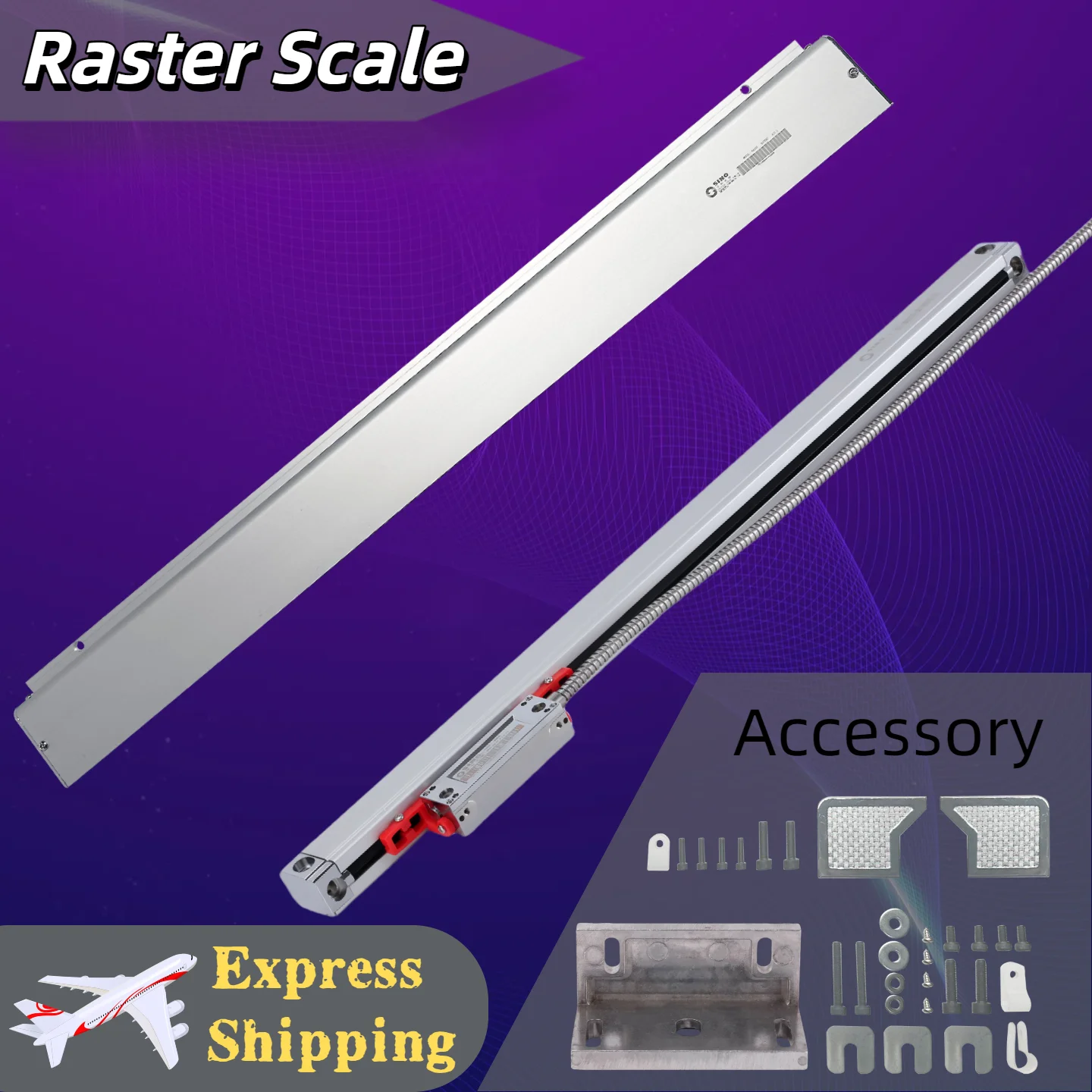 KA-300 ตะแกรงไม้บรรทัดเซนเซอร์ DRO 1um TTL แก้ว Linear Scale สําหรับเครื่องกลึงโลหะเครื่องกัด 120 มม.-520 มม.ขนาด 470 มม. 1