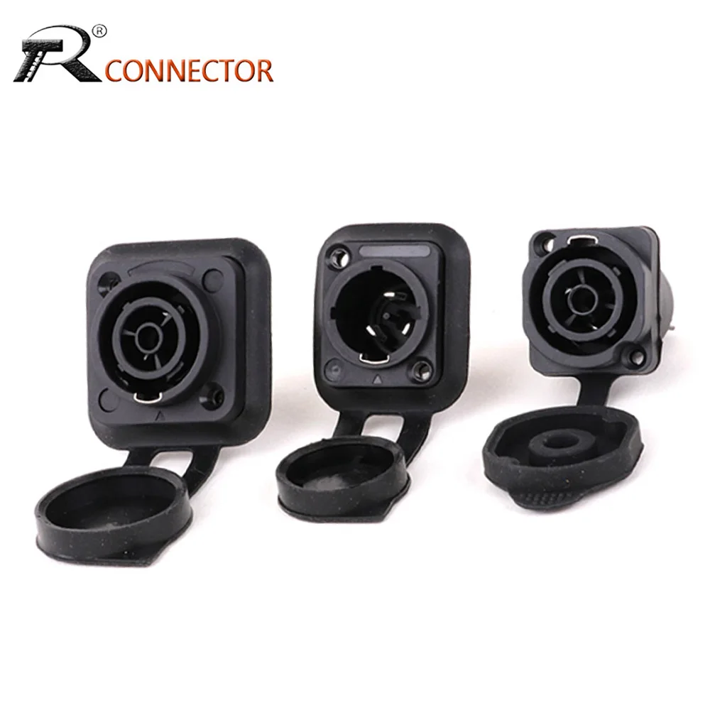 Tomada Fêmea de Energia Impermeável Powercon Fêmea Jack Ip65 Powercon Chassis Connector Laranja e Preto Nac3fx-w Pinos 10 Pcs