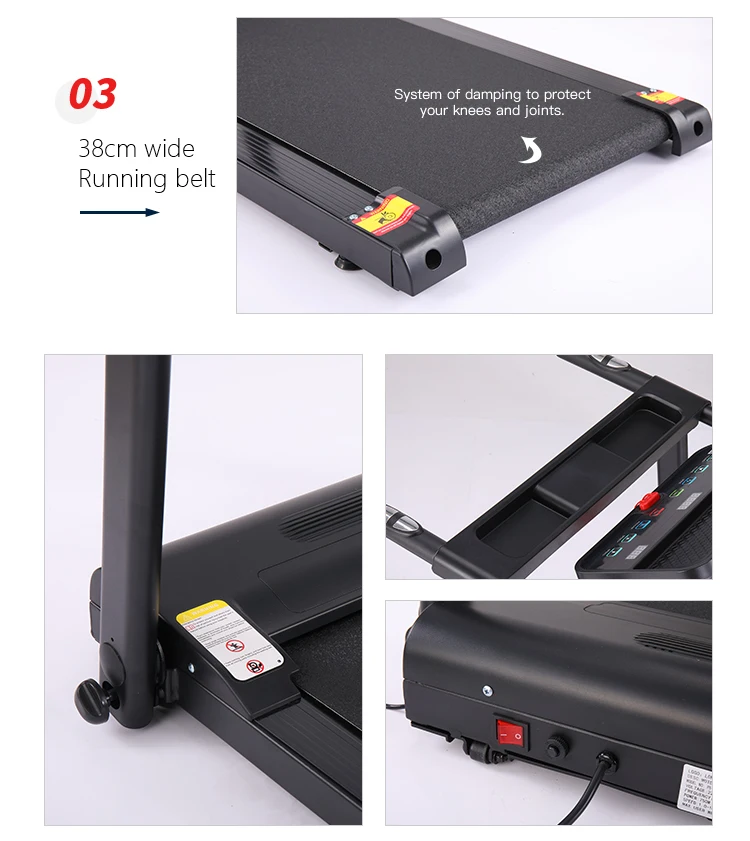 Multi-function Portable Foldable Electric Shock-absorbing Treadmill with LED Screen