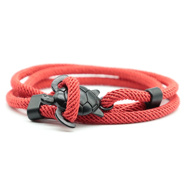 Beaded Bracelet Rope Bracelet Noter Marine Animals Turtle Men Multilayer Adjustable Rope Summer Beach Surfing Accessories Nautical