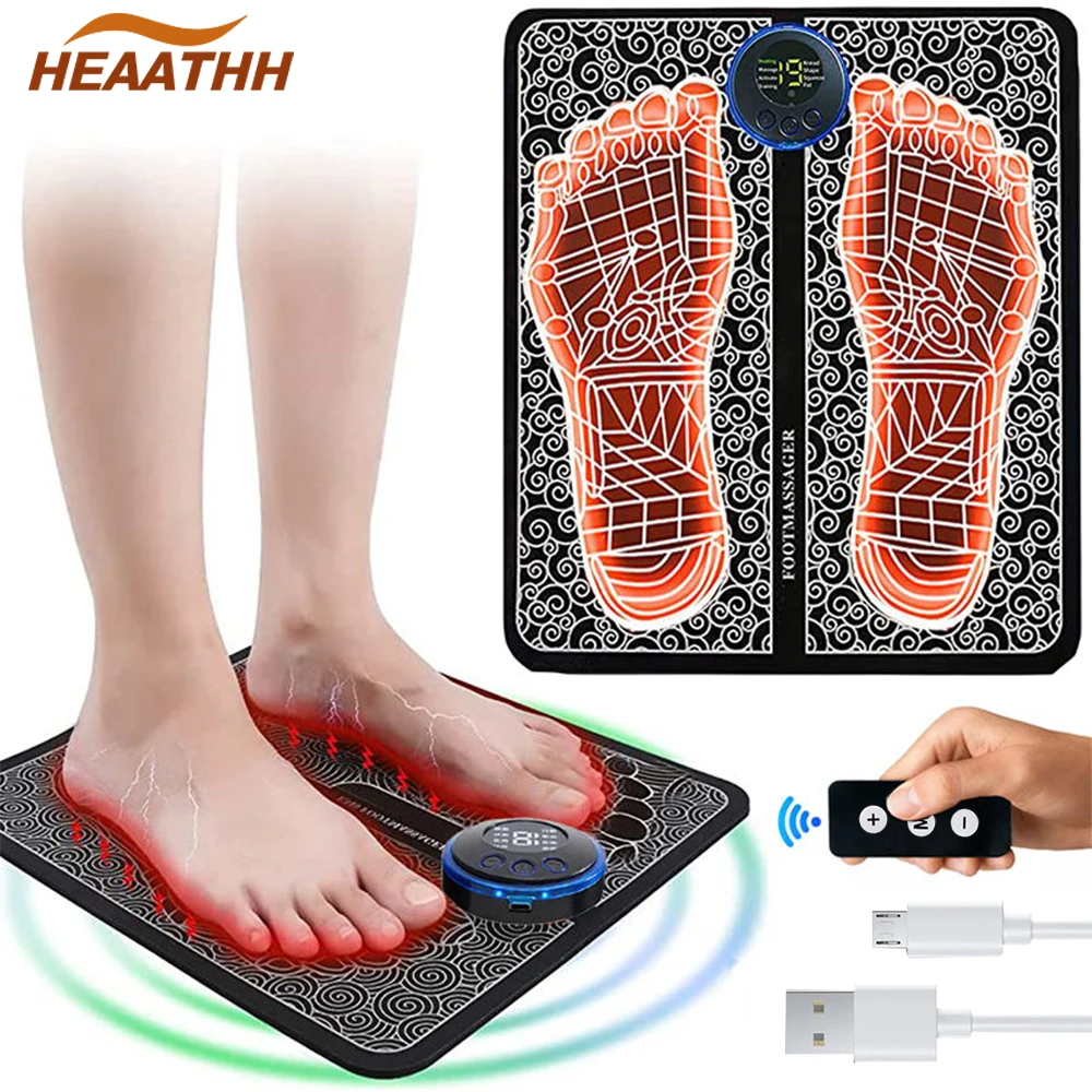 

EMS Foot Massager Pad Portable Foldable Massage Mat Pulse Muscle Stimulation Improve Blood Circulation Relief Pain Relax Feet