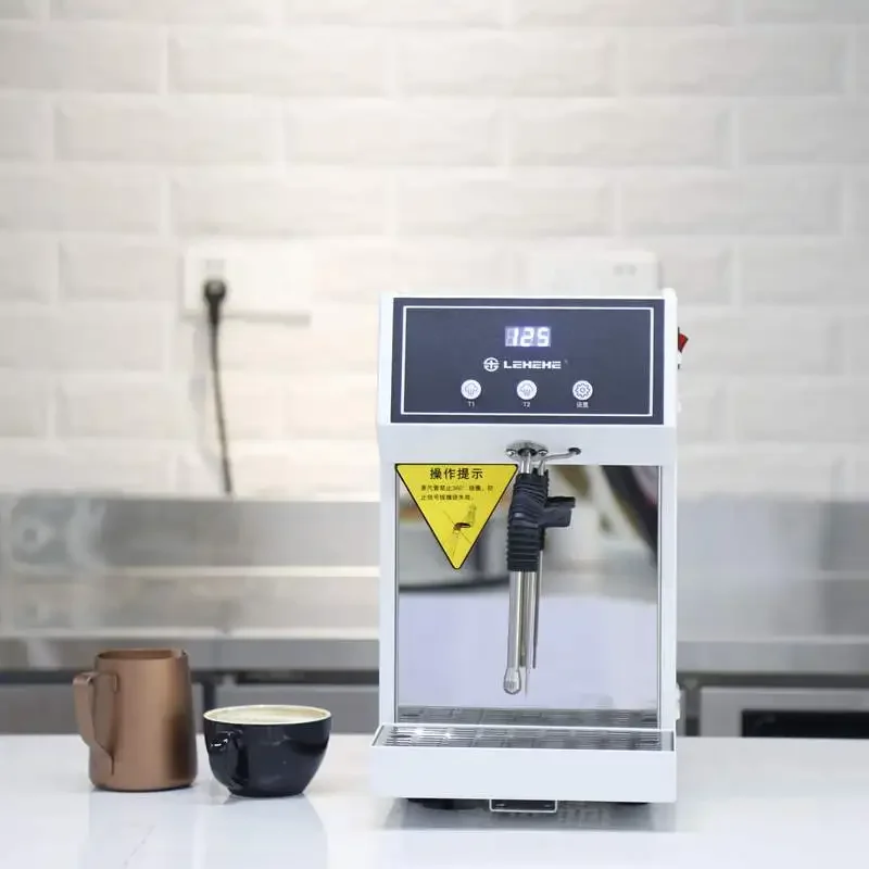 Electric Milk Frother Bubble Tea & Coffee Shop Water Tank Heating Milk Steamer Machine 5
