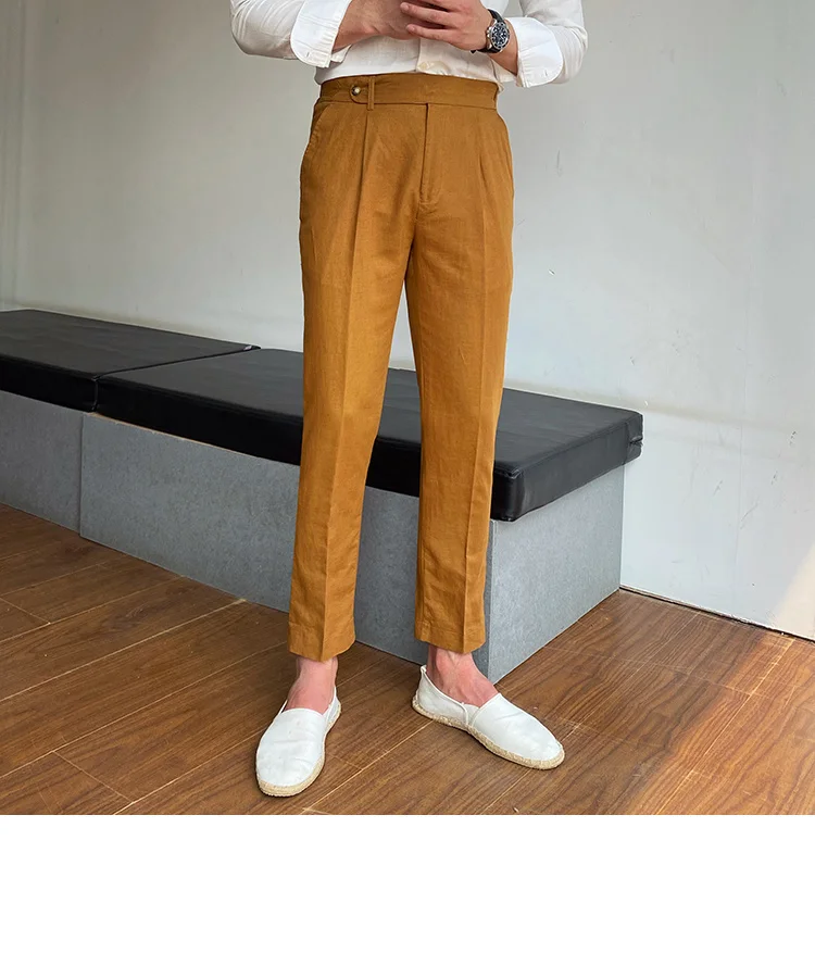 Mens Autumn Formal Pants High Waist Pants Casual Straight Pants Office Trousers Men Dress Pants Social Pantalones Hombre 2022 blazers