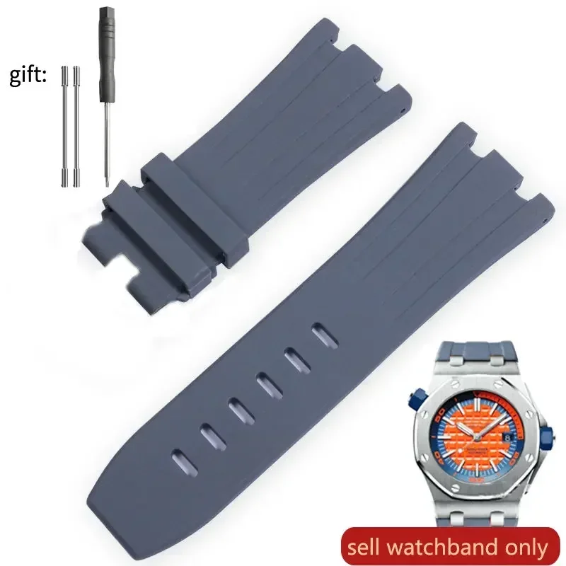Premium Men's Waterproof Rubber Silicone Watchband - 28mm Strap