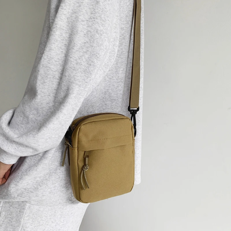 Messenger-schoudertassen voor heren, casual canvas, kleine crossbodytas met ritssluiting, eenvoudige kleine crossbodytas, herentas