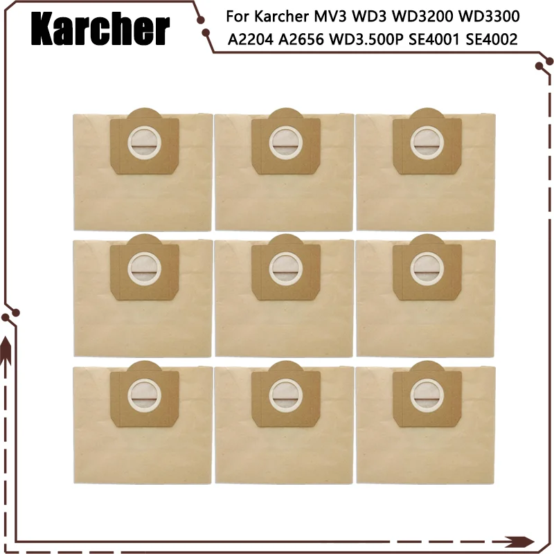 Replacement Dust Bag Hepa Filter For Karcher MV3 WD3 WD3200 WD3300 A2204 A2656 WD3.500P SE4001 SE4002 Vacuum Cleaner Parts