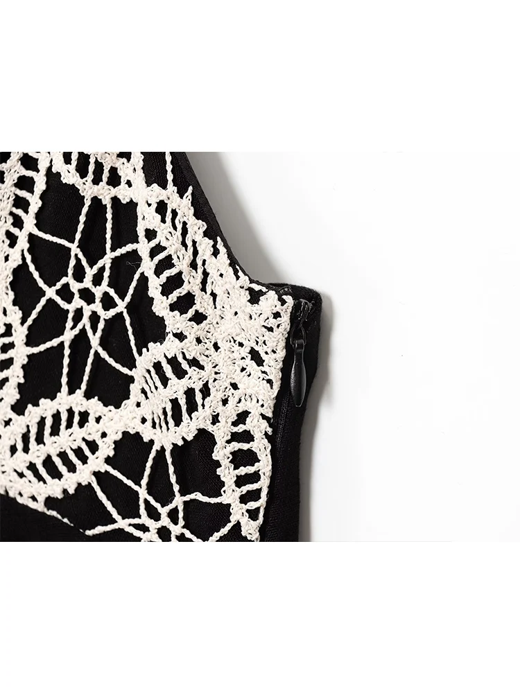 TFMLN Summer New Women Fashion Embroidery Sleeveless Strap Dress Female Sexy French Style High Waist A Line Sling Dresses