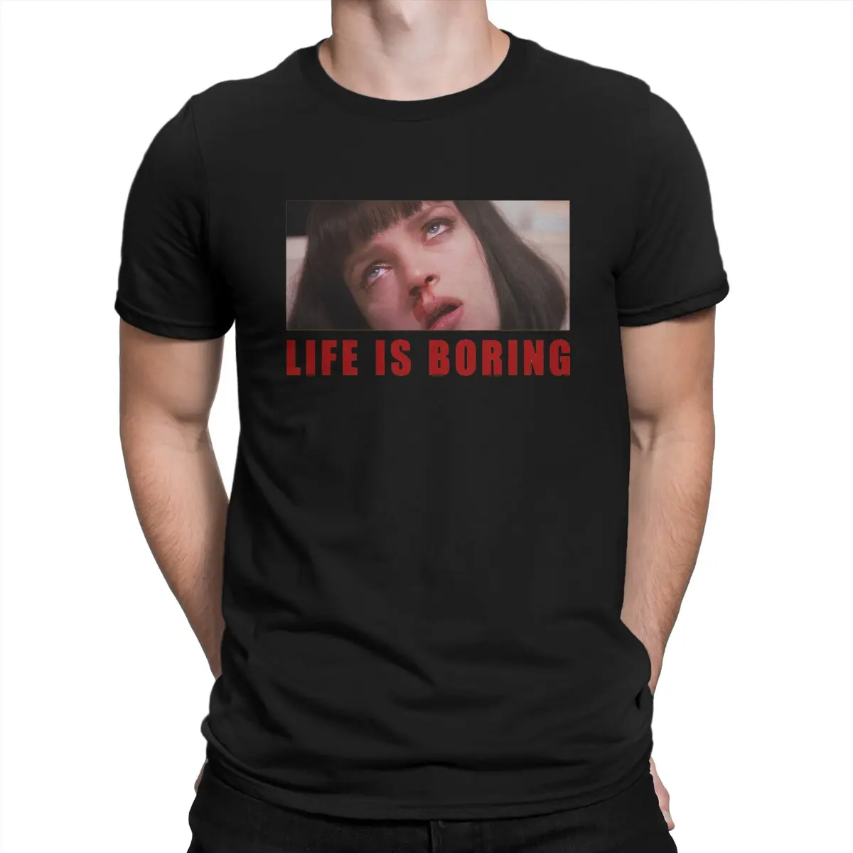 

Футболка мужская из чистого хлопка с надписью Life Is Boring