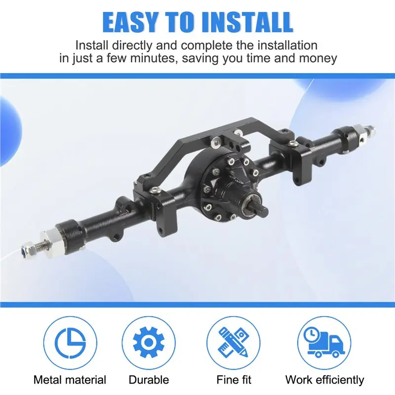 E-Easy To Use-1/10 RC 크롤러용 금속 완전 리어 액슬 Yotaii Yota 2세대 D90 2세대 RC 예비 부품 액세서리 Bl