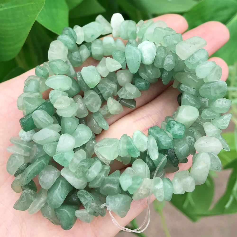 

16 Inches Natural Irregular Green Aventurine Jades Stone Chips Gravel Beads For Jewelry Making DIY Bracelet Necklace Accessories