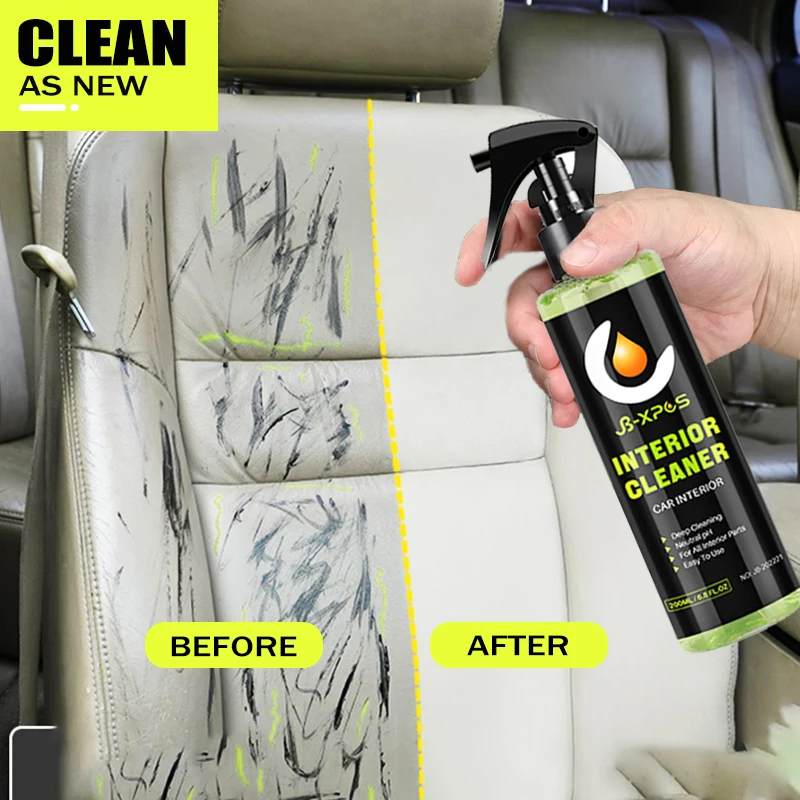Car Cleaner Car Cleaner Spray Interior Cleaner 200ML Neutral pH Interior Cleaner Leather Fabric and Carpet Multi-purpose Anti-aging Car Detailing Spray JB XPCS 21