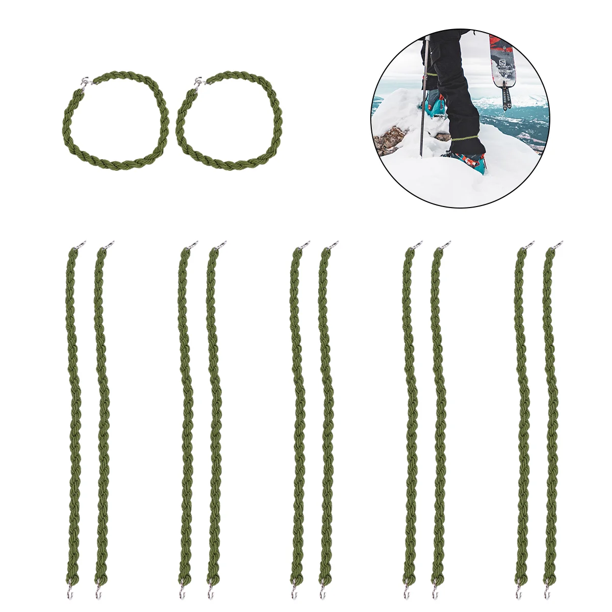 

6 Pcs Cuff Elastic Boots Rubber Band Cord Ties Jungle Outdoor Camping Gadgets Leggings Rope Belt Trouser Strap Tools