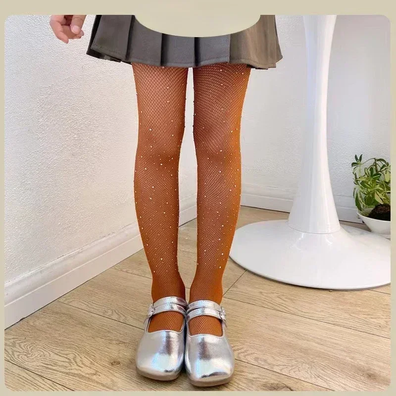 Kids Pantyhose Ballet Tights Kids Leggings 1-13years Ballet Tights for Girls Fashion Kids Sequin Mesh Fishnet Pantyhose Baby Stockings Children Rhineston Leggings
