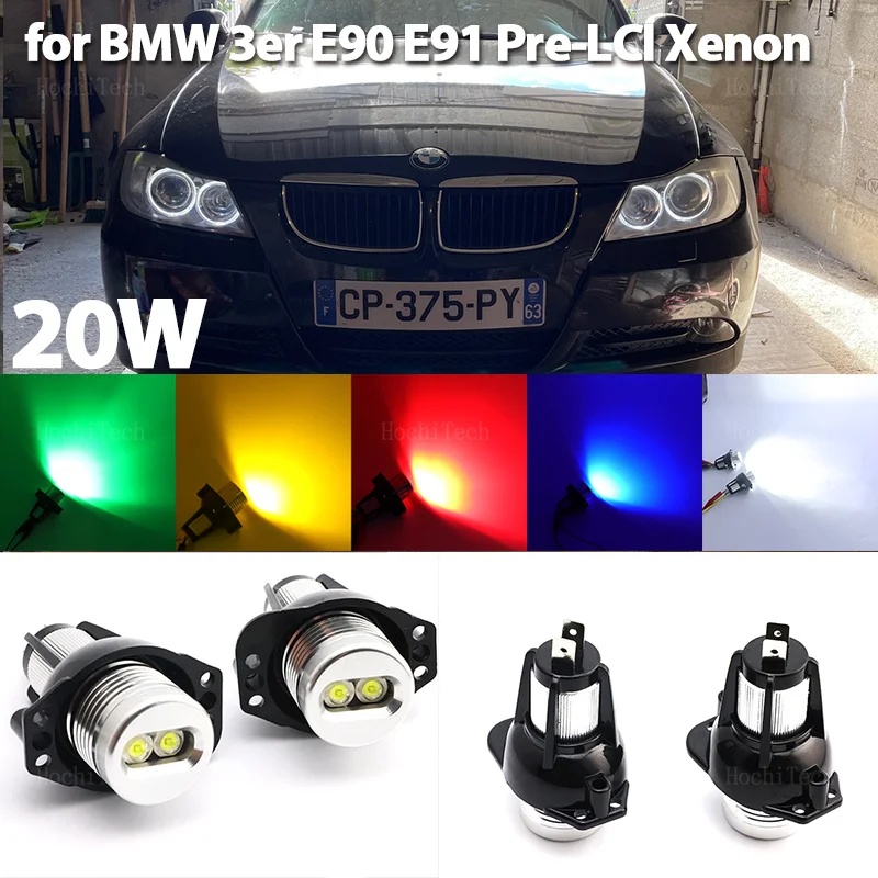LED Angel Eyes Light Ring Headlight Canbus For BMW E90 E91