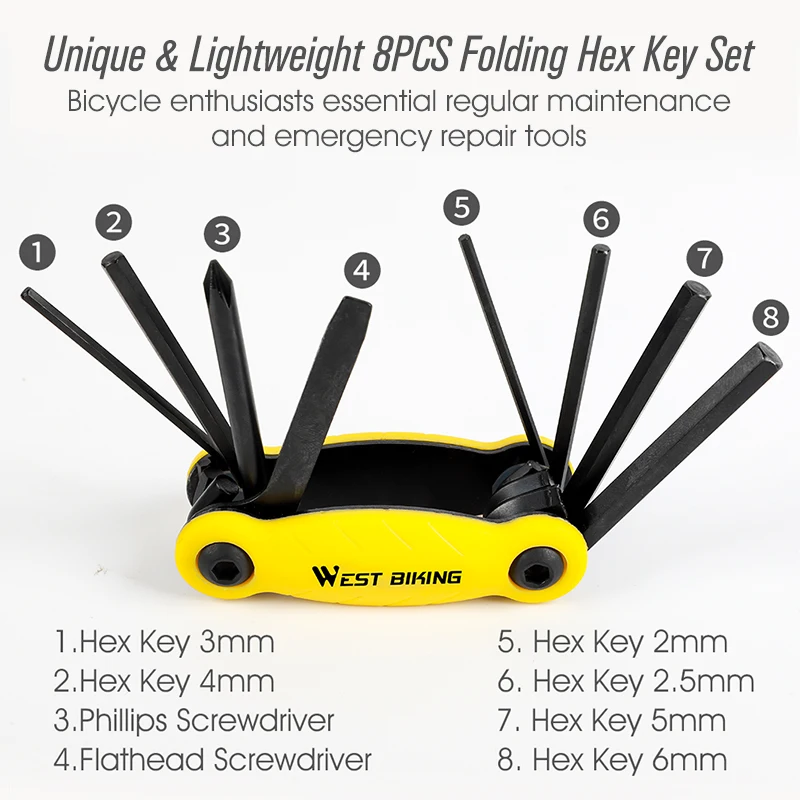 WEST BIKING Multifunctional Bicycle Repair Tools Kit Hex Spoke Wrench Screwdriver 10 In 1 Bike Tools MTB Road Bike Accessories