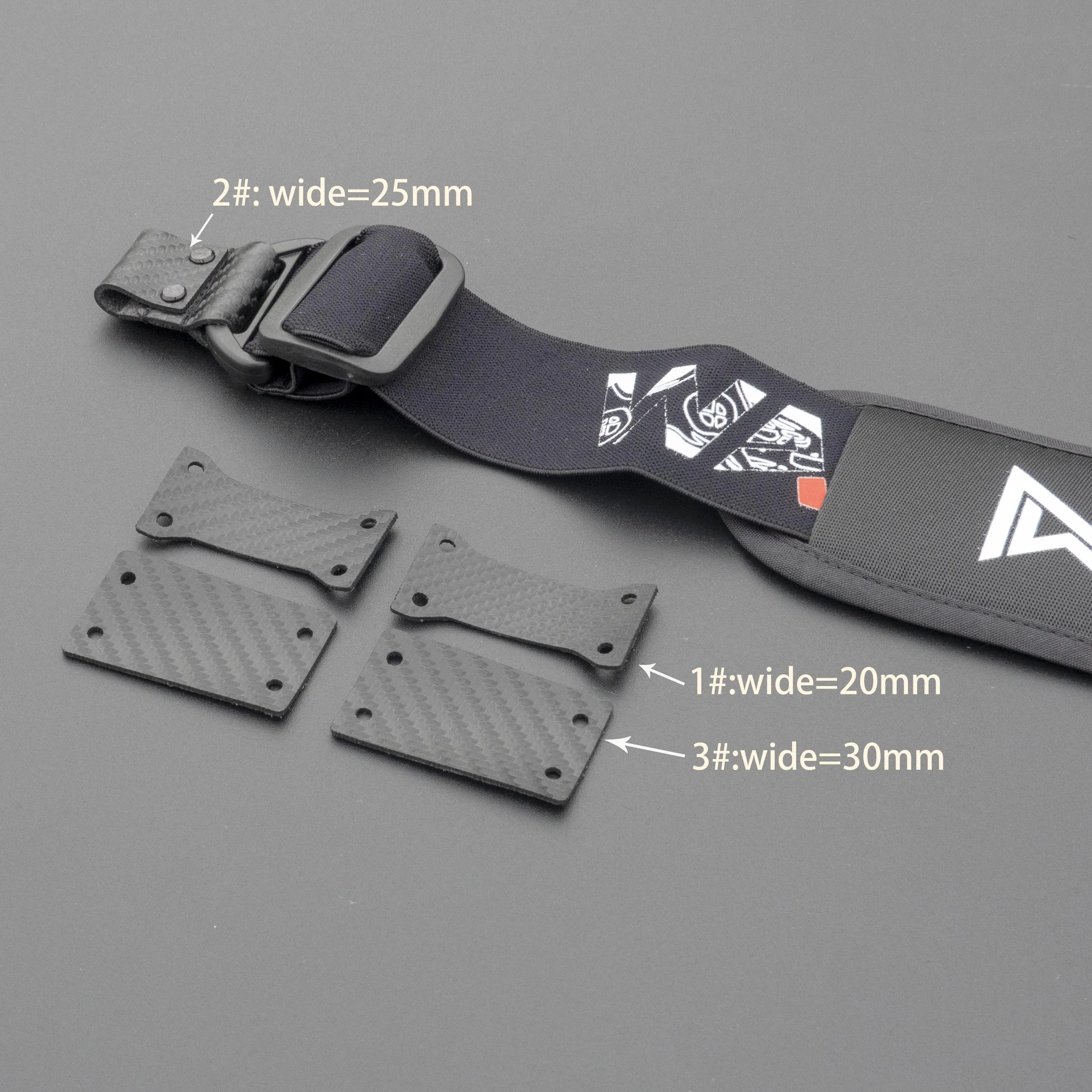 Vue de dessus du bandeau de remplacement pour lunettes FPV, détaillant les boucles de réglage
