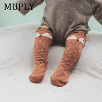 1 Pair Unisex Lovely Cute Cartoon Fox Kids baby Socks Knee Girl Boy Baby Toddler Socks animal infant Soft Cotton Socks Leg Warm 2