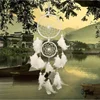 White Second Ring Dreamcatcher Home Hanging Wedding Celebration Decoration Feather Handicraft Wind Chimes Pendant Gift 1