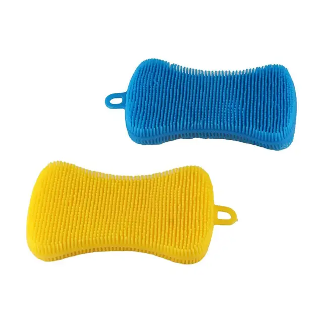 Cleaning Tool Double Sided Silicone Dishwashing Brush Soft Reusable Washing Cleaning Brushes Flexible Cleaning Brush Kitchen 3