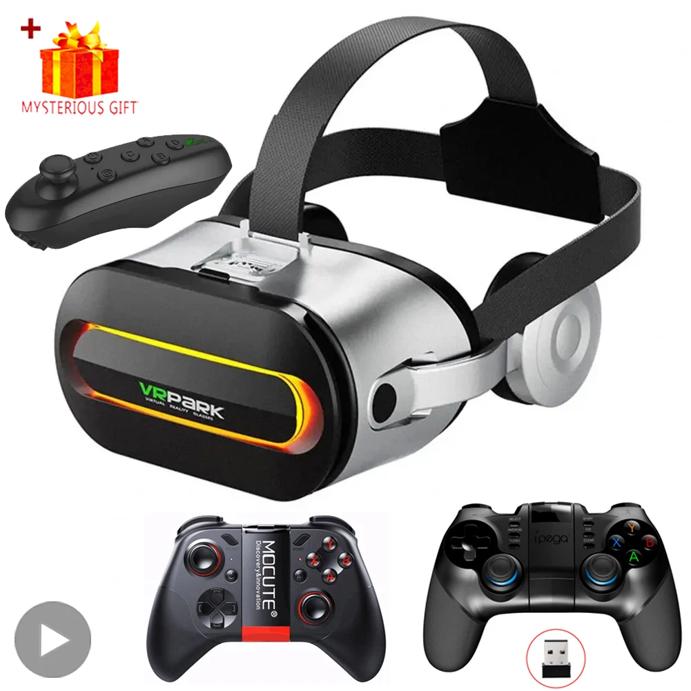 Headconjunto com Dispositivos Bluetooth Viar 3d Óculos de Realidade Virtual Lentes de Capacete Óculos Smart Smartphone Fones de Ouvido vr