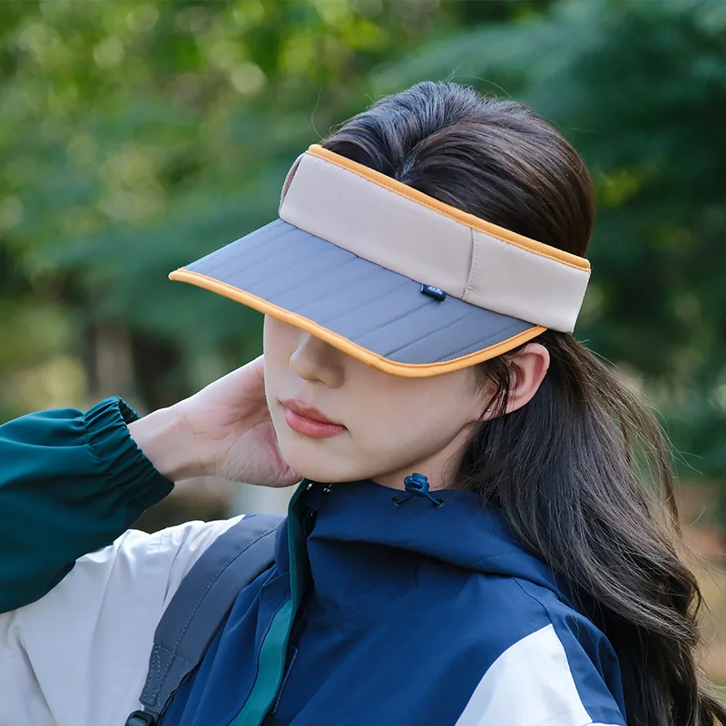 여성용 접이식 대비 색상 빈 탑 캡, 여름 야외 자외선 차단, 캐주얼 다목적 경량 태양 모자, 신상 유행
