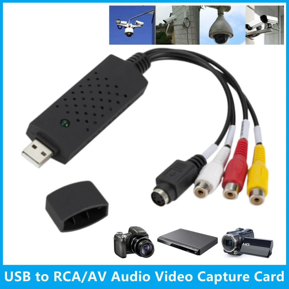 USB Audio Video Capture Card Adapter with USB cable USB 2.0 to RCA