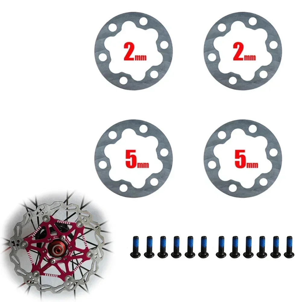 4PCS 전기 스쿠터 브레이크 가스켓 스페이서 6 홀 디스크 와셔 2/5mm 자전거 브레이크 44MM 디스크 로터 파 용 스테인레스 스틸 볼트