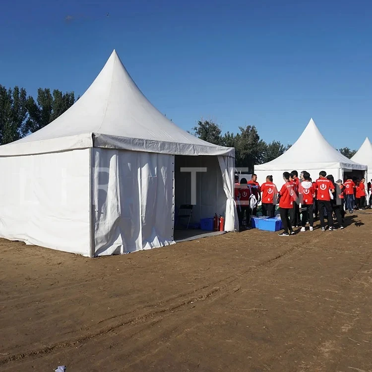Tenda gazebo pagoda 4*4 con baldacchino in alluminio bianco - immagine 5