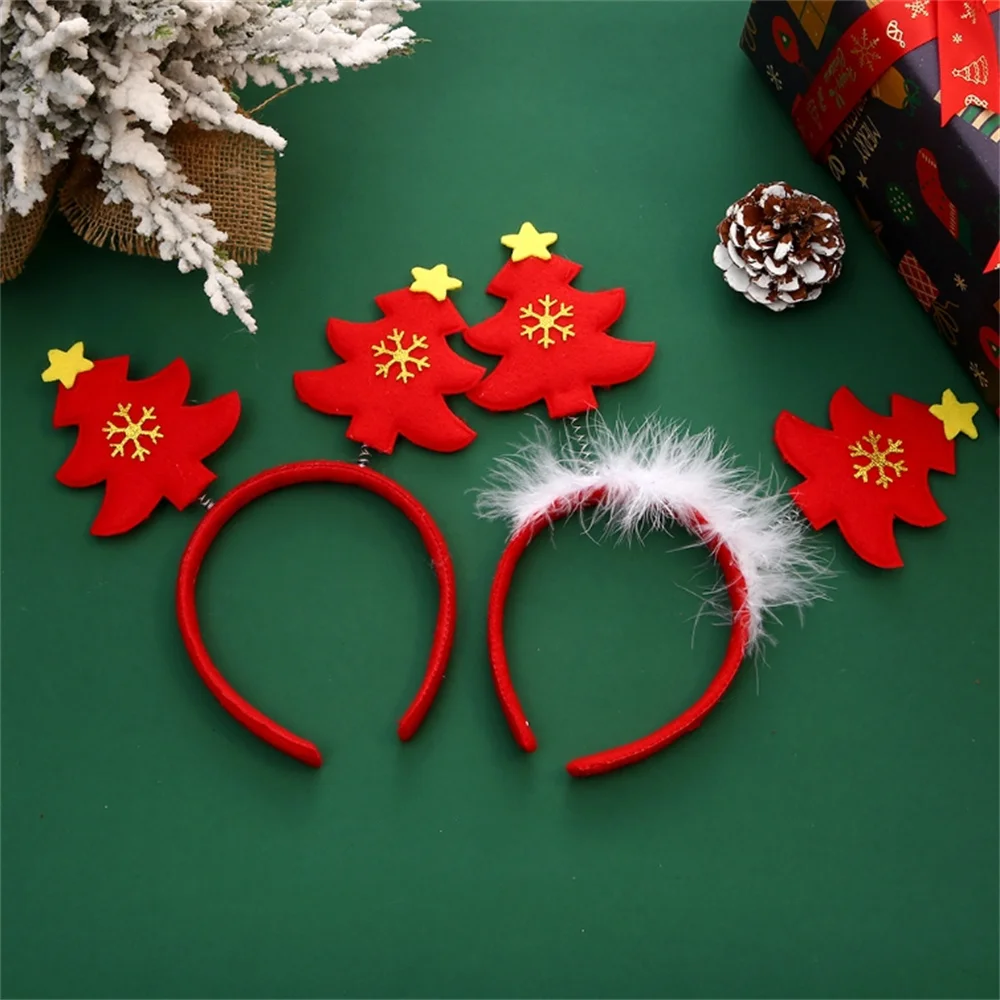 New Years Christmas Hair Hoop Xmas Elk Horn Bell Sequin Headband Merry Christmas Decoration Party Festival Supplies Kid Gifts