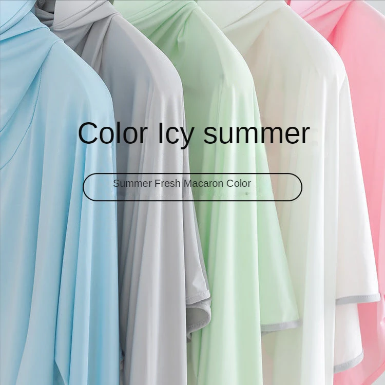 Ladies Hiking Camping Sun Protection Jacket Women Large Size Outdoor Windbreaker Loose UV Protection Ice Silk Sunshade Hat Women