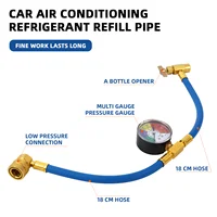 Kit de Recharge d'Air Indispensable, Tuyau de Climatisation de Voiture, Jauges de Recharge de Gaz R12, 30lb, R134A 3