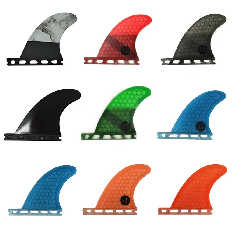 UPSURF Surfing Fins Single Tabs GL Rear Fins Fiberglass/Plastic Quilhas Surfboard Fins Twin Fins Set surf Accessories Funboard