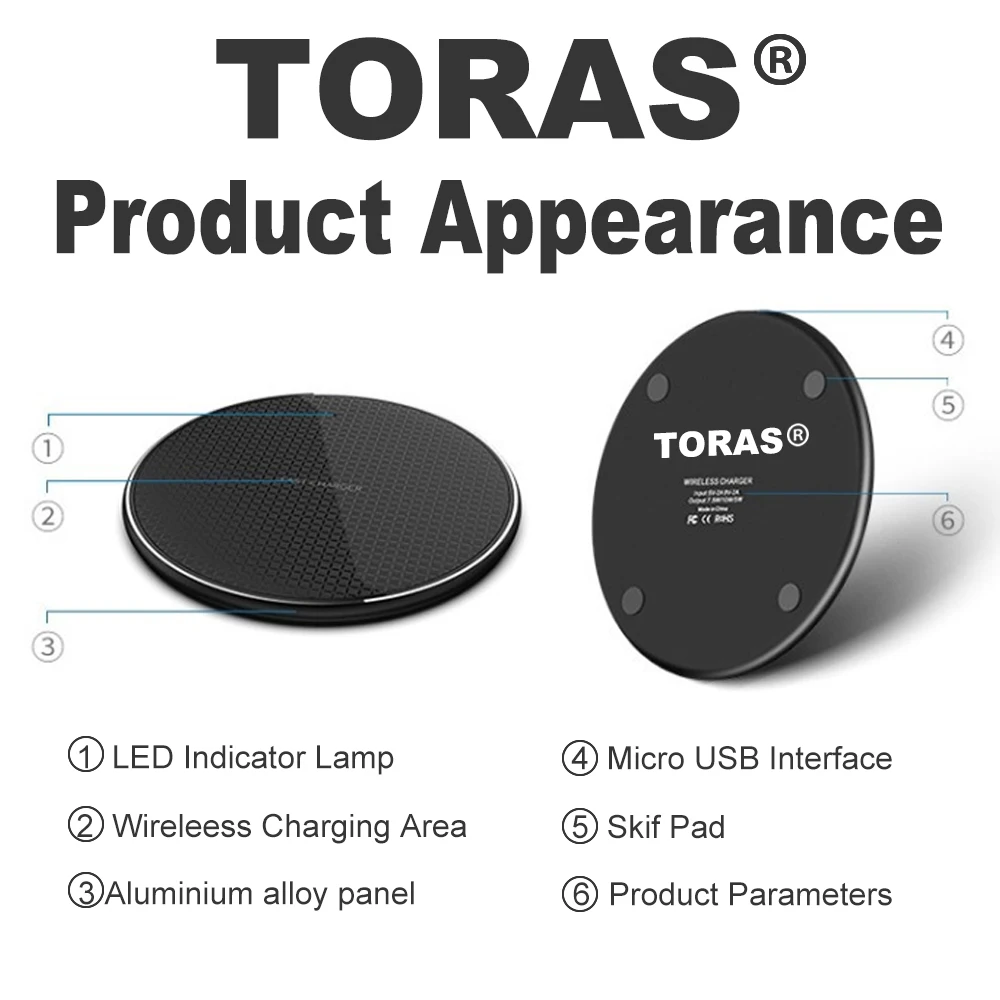 TORAS 30W Wireless Charger for iPhone 11 Xs Max X XR 8 Plus 30W Fast Charging Pad Ulefone Doogee Samsung Note 9 Note 8 S10 Plus