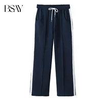 BSAY Women Fashion Spring New Stripe Long Sleeve Zip Bomber Jacket Chic Female High Waist Jogging Pants Two-piece Set - Image 5
