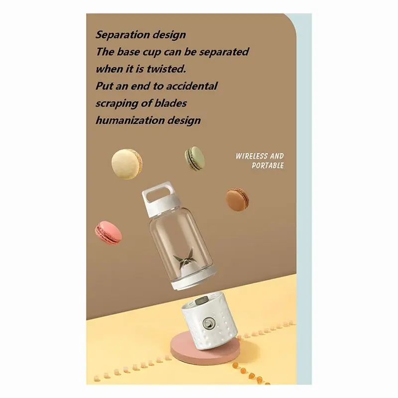 ABBK-휴대용 블렌더 스무디와 쉐이크를 위한 미니 사이즈 블렌더 여행용 주서 컵 스무디 메이커 USB 충전식