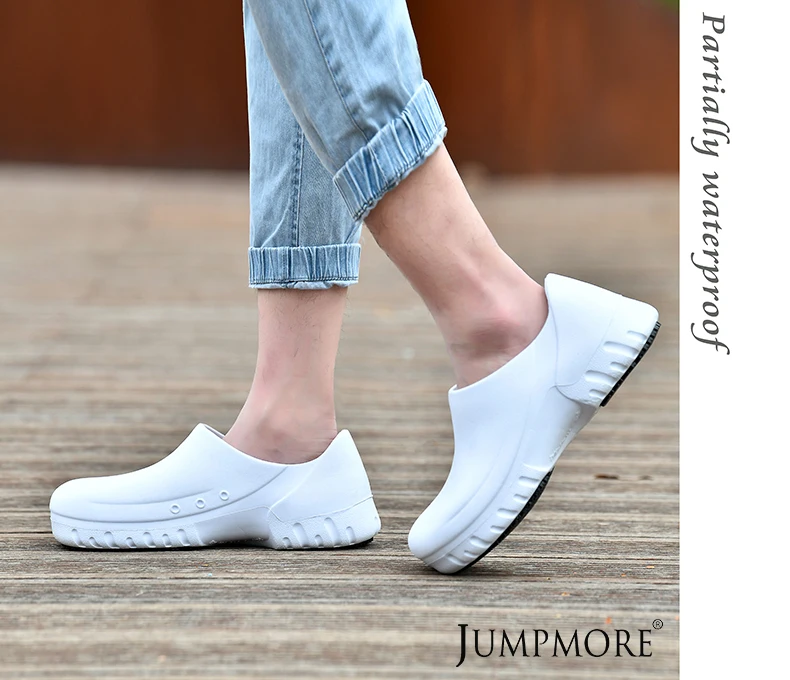 Herren Gartenschuhe Küchenherd Schuhe Weiße Clogs Krankenhaus Arbeitsschuhe Rutschfeste ölbeständige wasserdichte Sandalen Slip On – Detail 10