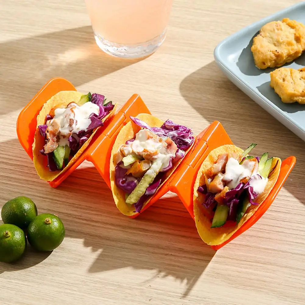 Pancake Stand Foldable Food Grade Space Saving Wavy 3 Grids Storage Mexican Burrito Holder Stand Kitchen Gadgets