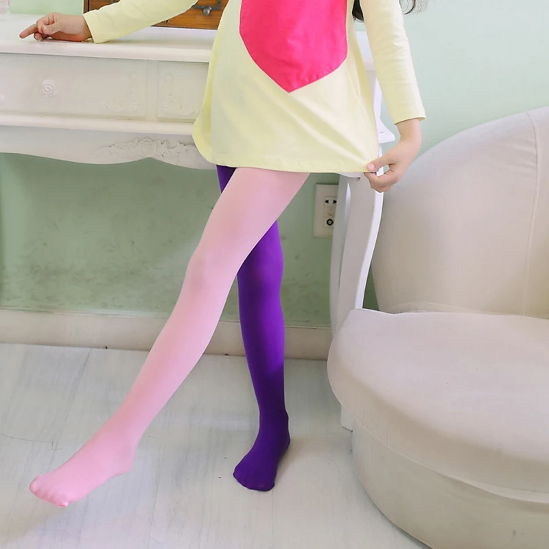 spring autumn Student Kids Stocking Candy Color Mixed Tights for girls Baby Stretch Trouser Skinny Pants Women Dance Pantyhose
