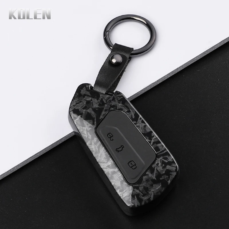 Premium ABS Carbon Fiber Car Key Case Cover for Smart Keyless Control