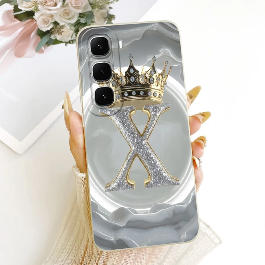 Stylish Initial Letter Shockproof Soft Silicone Phone Case